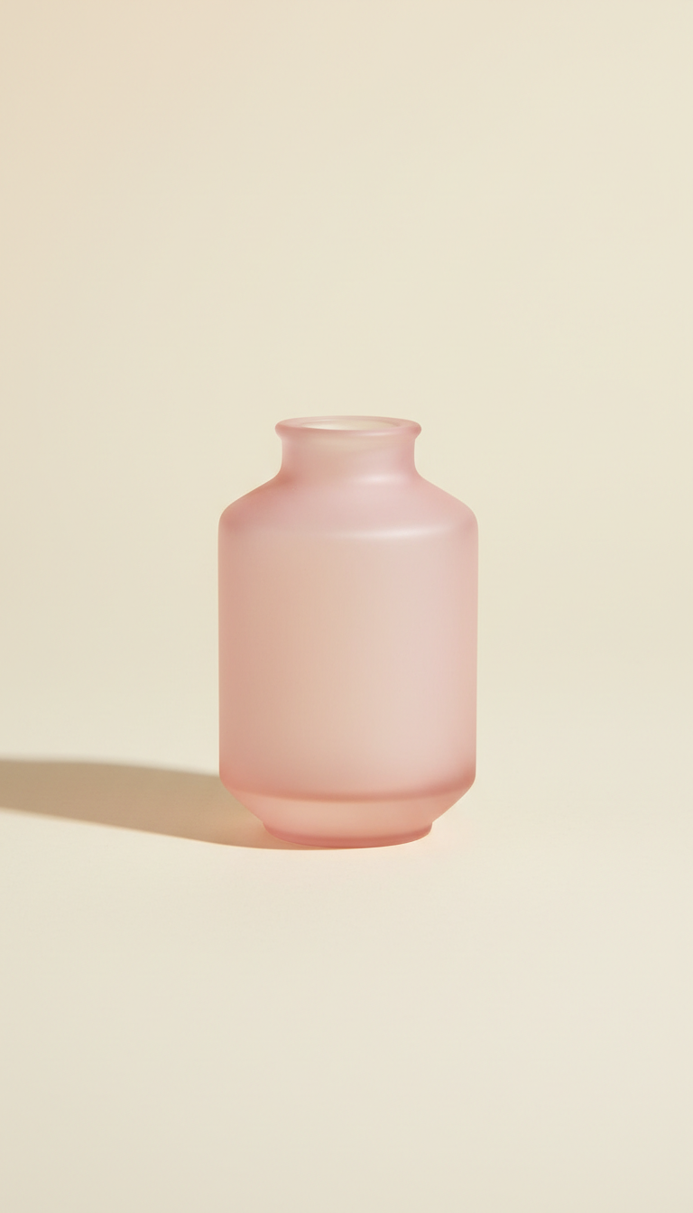 Small Acrylic Vase With Blush Highlights